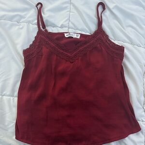 Hollister Deep Red Lace Cami Top